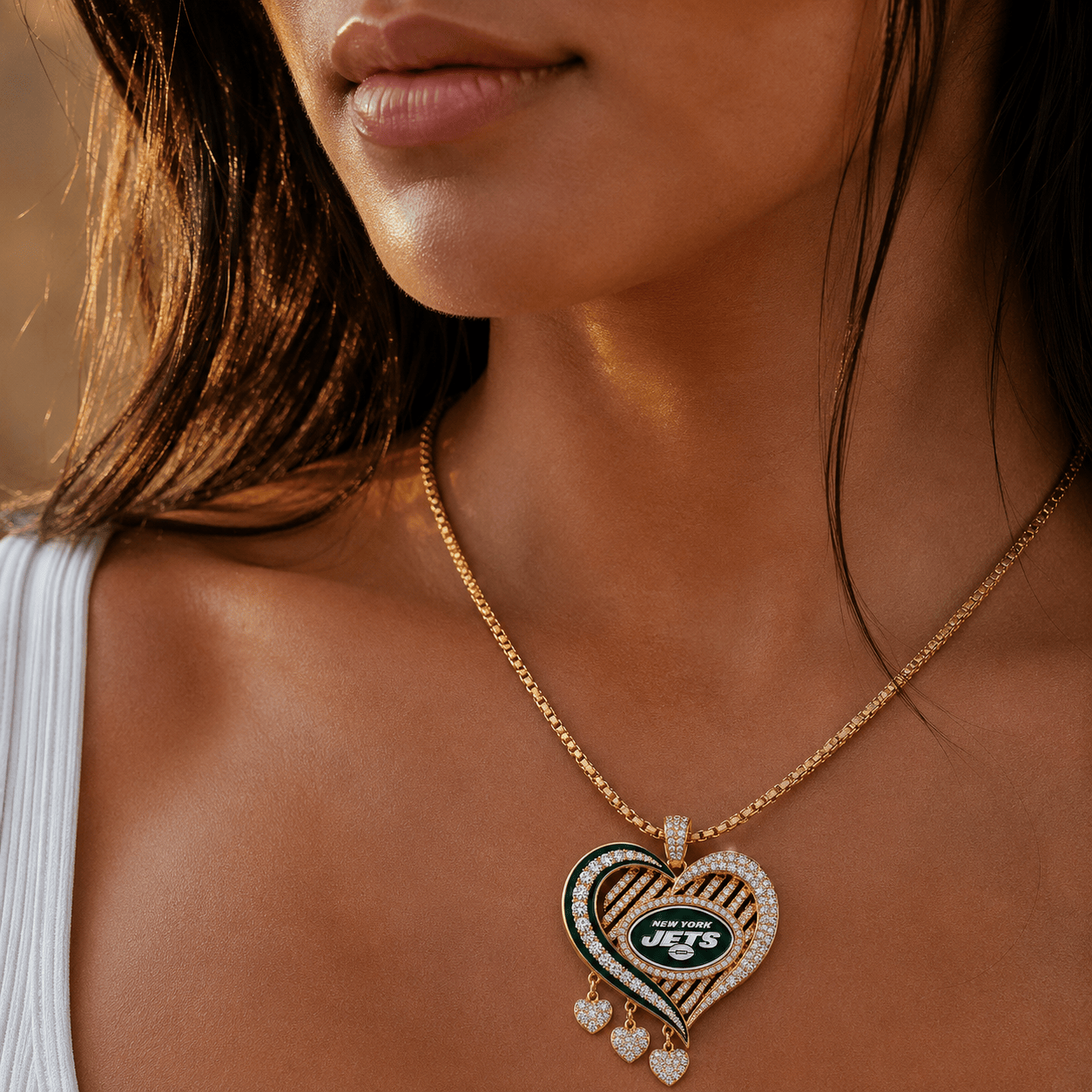 NYJ Solid Gold Chain with Diamond Pendant TMH