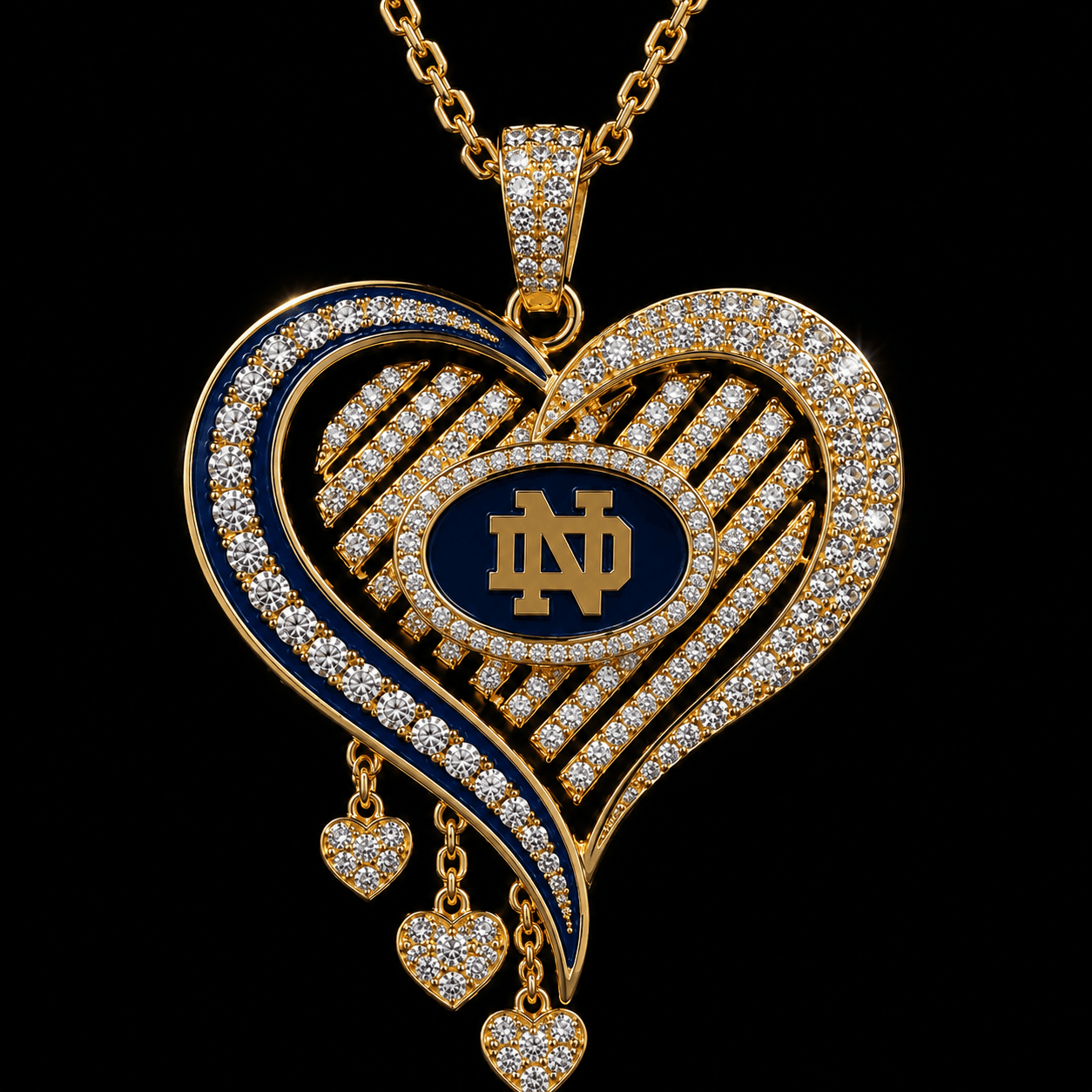 NDFI Solid Gold Chain with Diamond Pendant TTTT