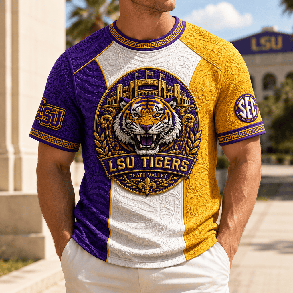 PREMIUM LSU 3D EMBOSS SHIRT TTNL