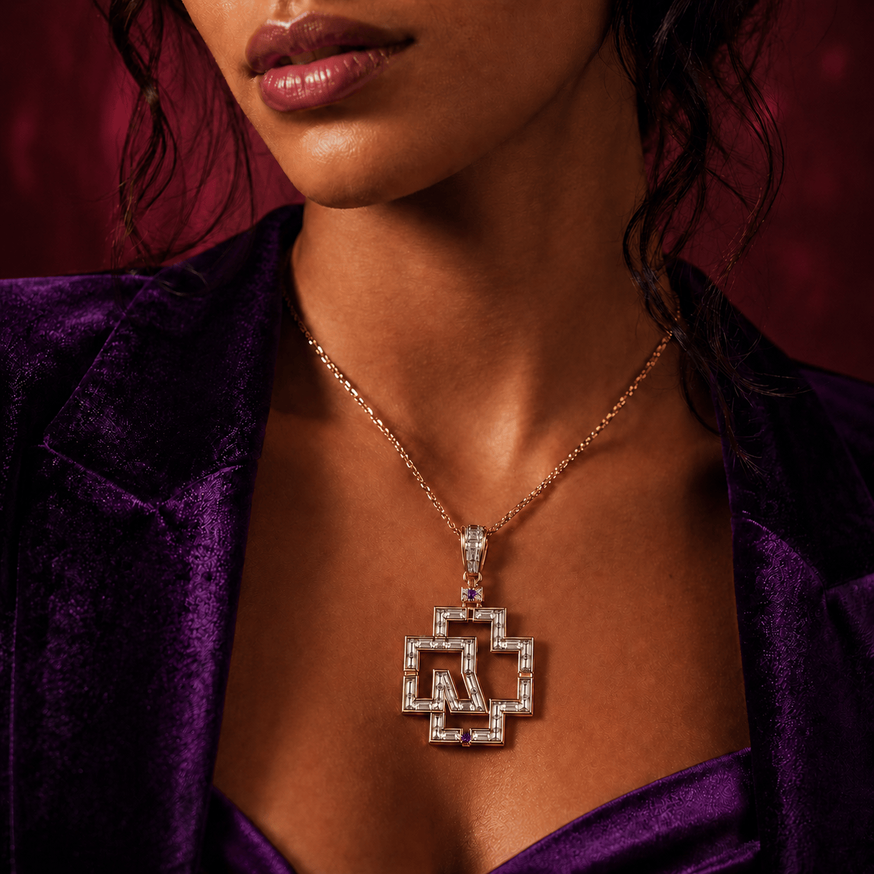 RMS Solid Gold Chain with Diamond Pendant TMH