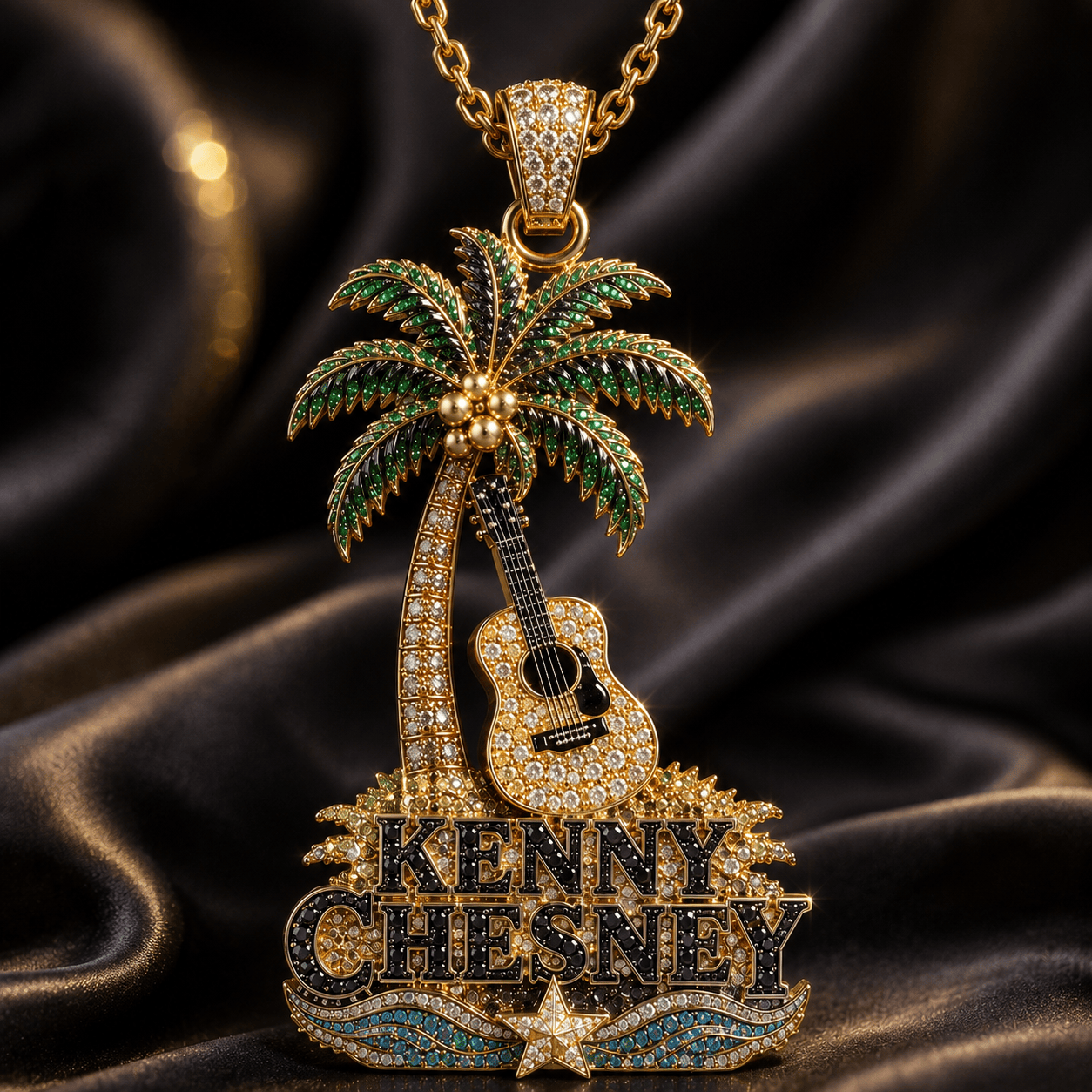 KNCN Solid Gold Chain with Diamond Pendant TMH