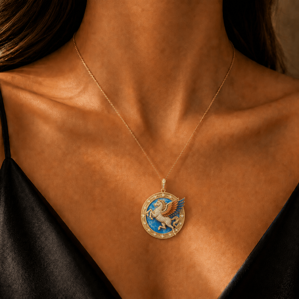 STMB Solid Gold Chain with Diamond Pendant BMD
