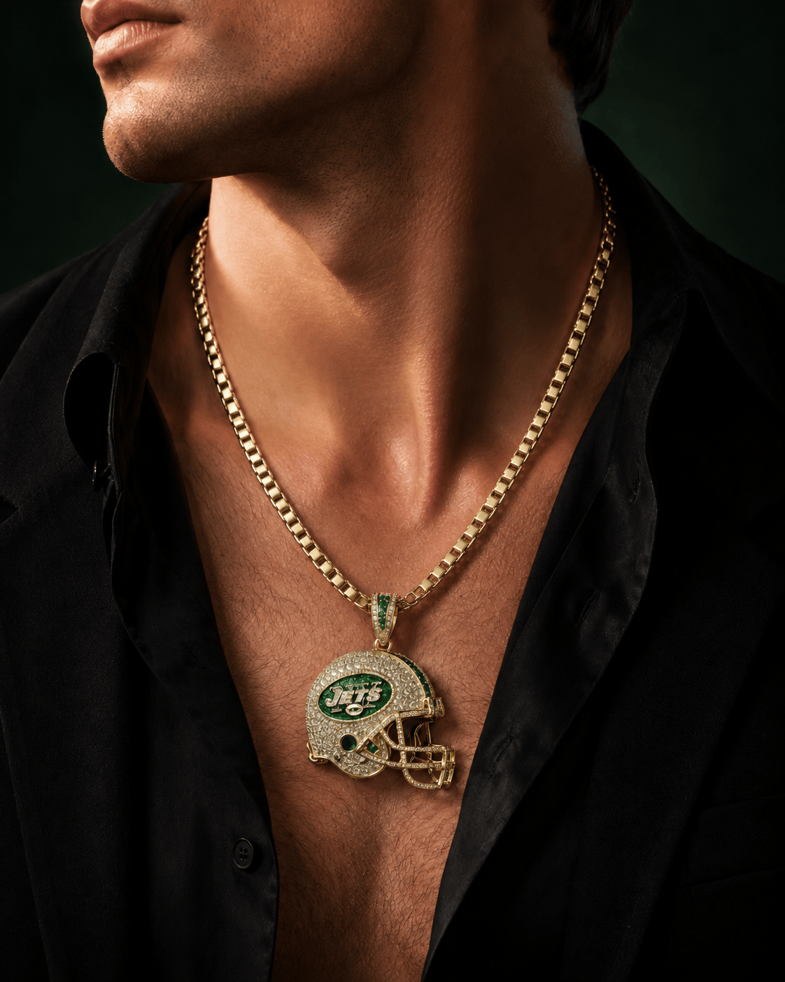 NYJ Solid Gold Chain with Diamond Pendant TMH