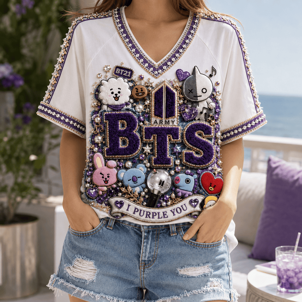 Premium BTS V-neck Shirt NPL
