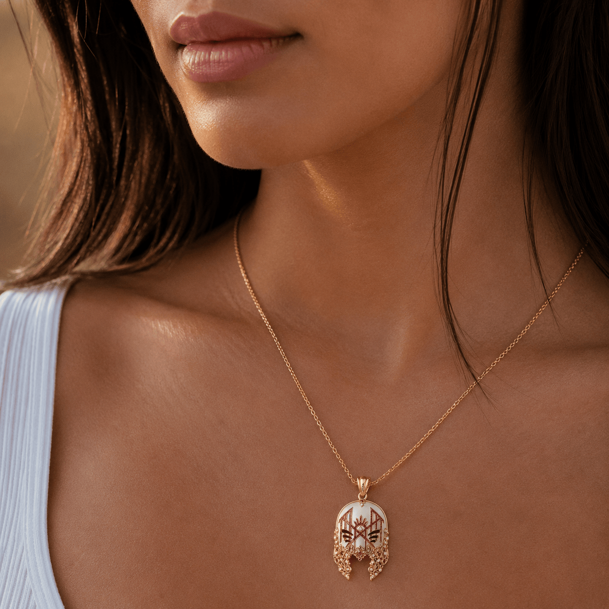 SLTK Solid Gold Chain with Diamond Pendant BMD