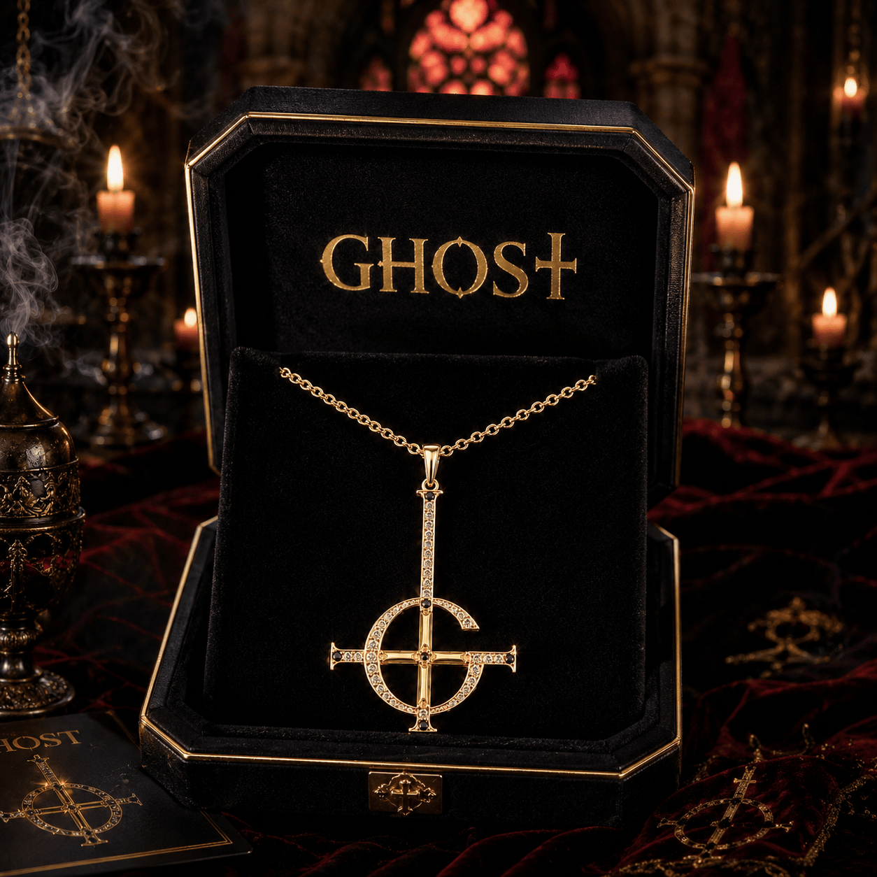 GHB Solid Gold Chain with Diamond Pendant BMD