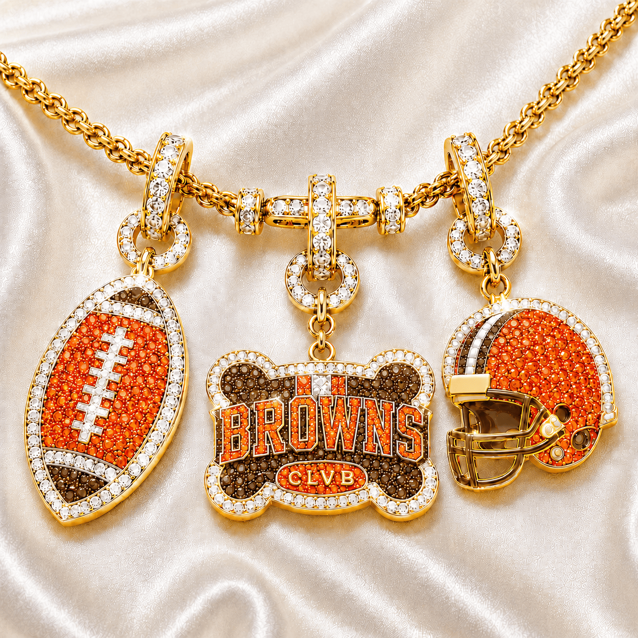 CLVB Solid Gold Chain with Diamond Pendant TTTT