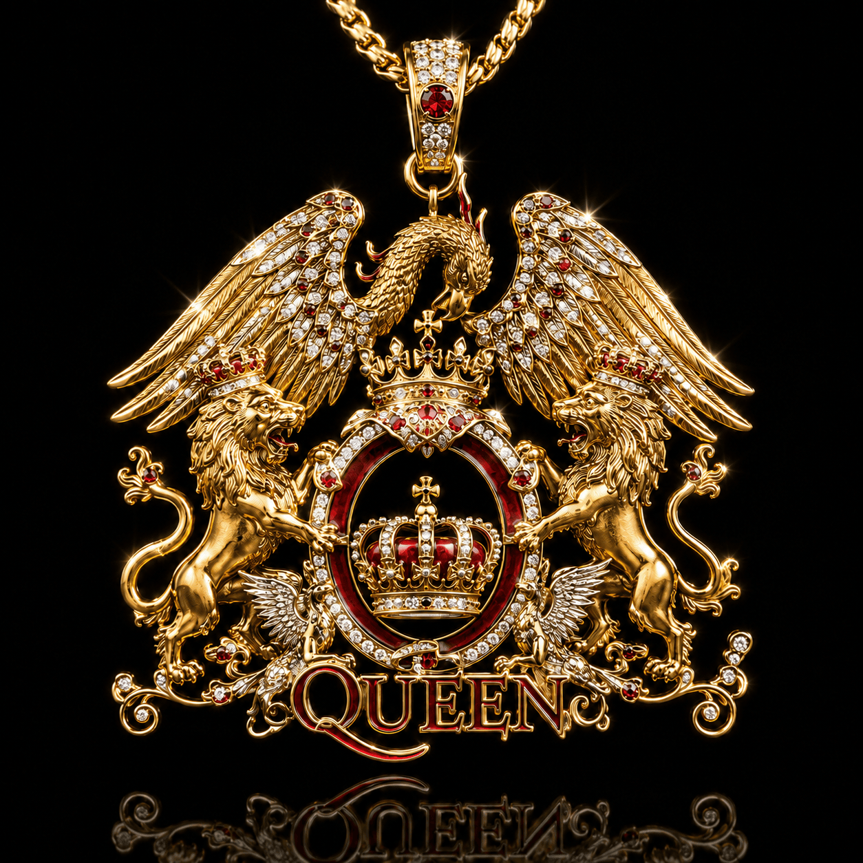 QNN Solid Gold Chain with Diamond Pendant PDL