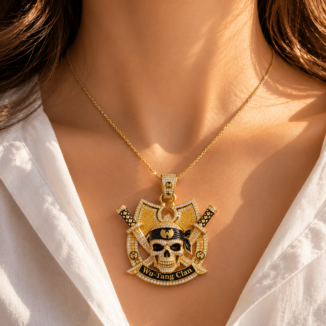 WTC Solid Gold Chain with Diamond Pendant PDL