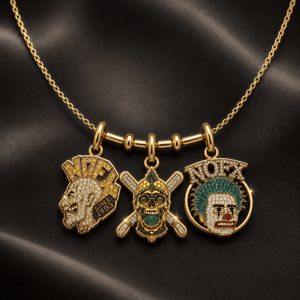 NOFX Solid Gold Chain with Diamond Pendant BMD