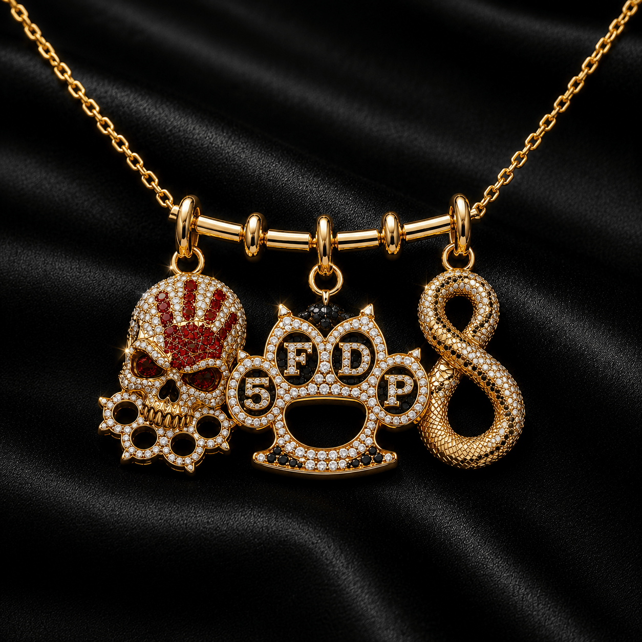 FFDP Solid Gold Chain with Diamond Pendant BMD
