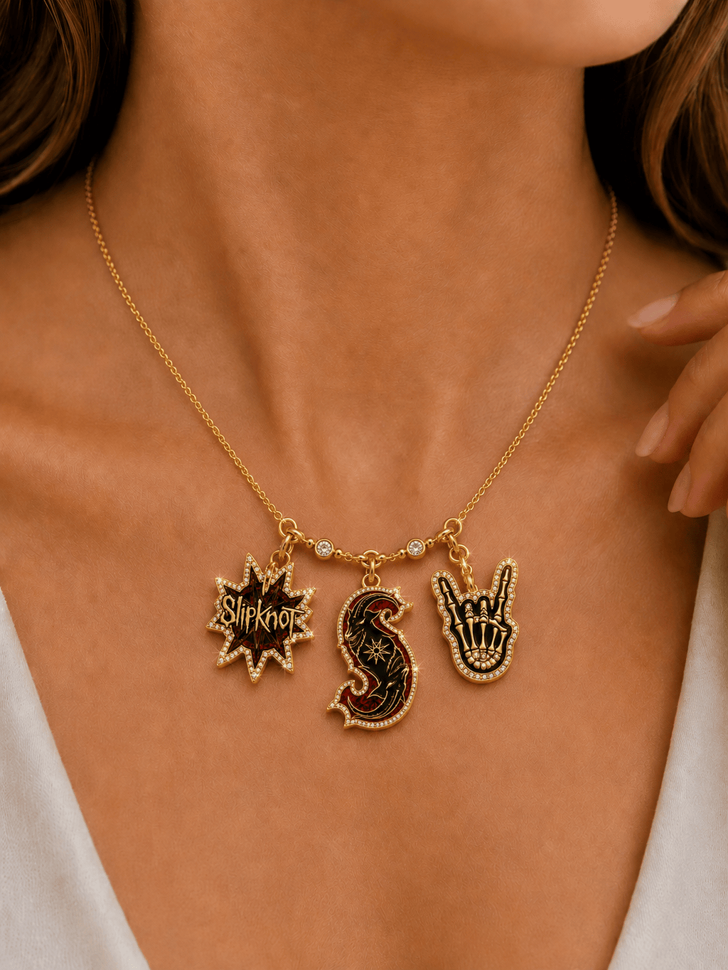 SLK Solid Gold Chain with Diamond Pendant TMH