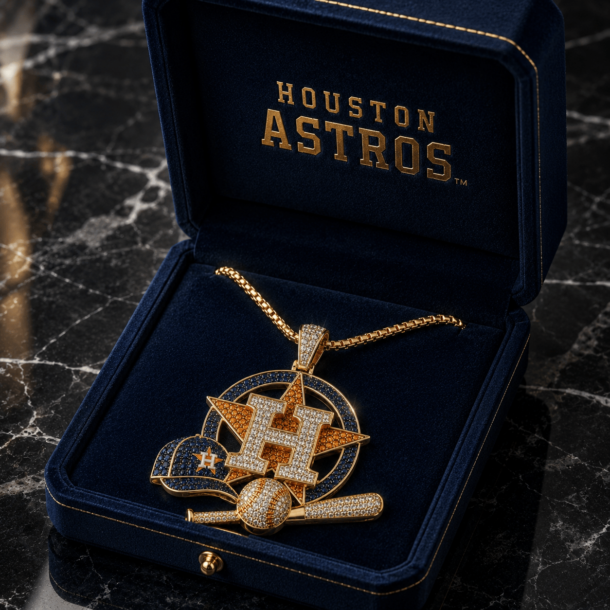 HTA Solid Gold Chain with Diamond Pendant BMD
