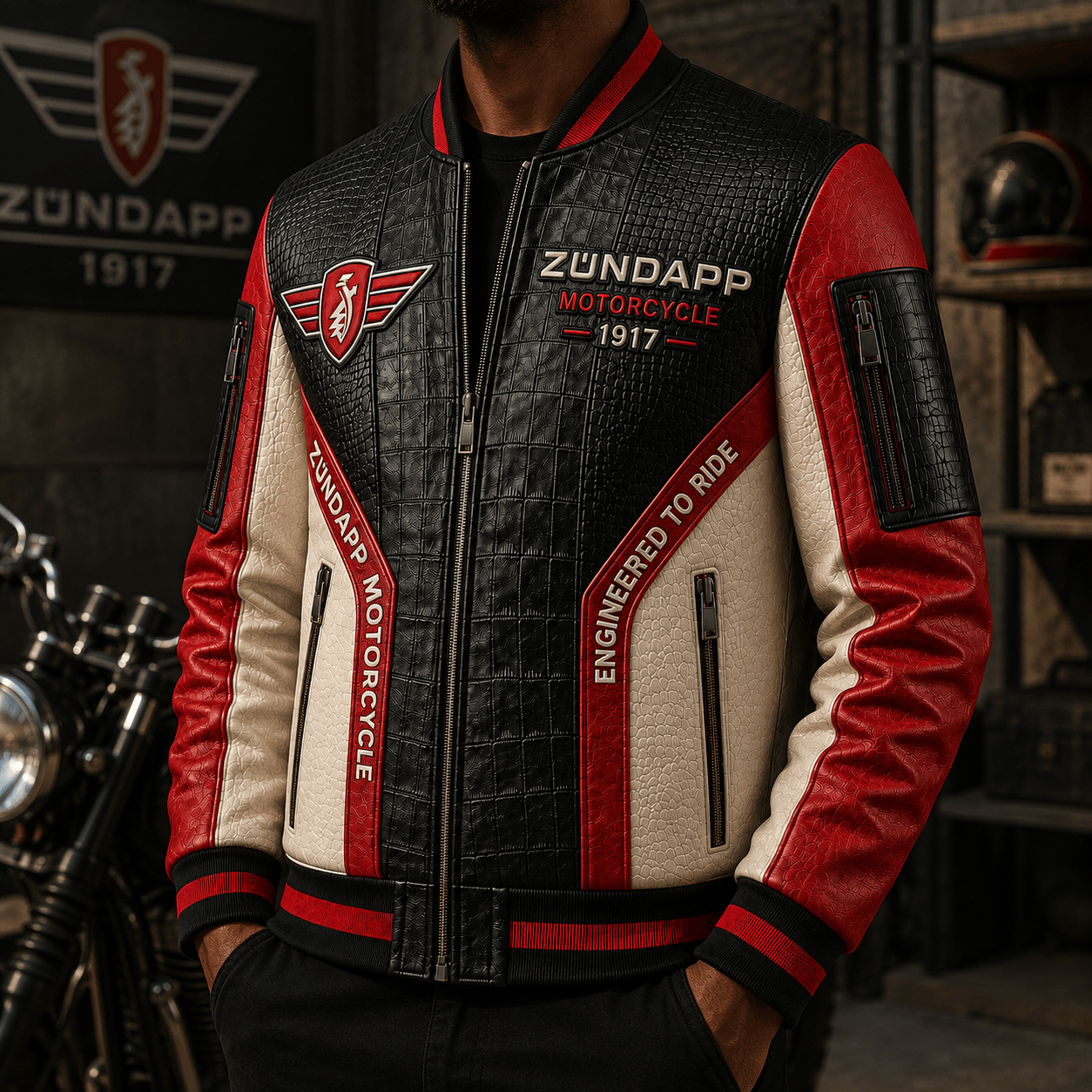 Premium ZUD Leather Zipper Jacket TNSM