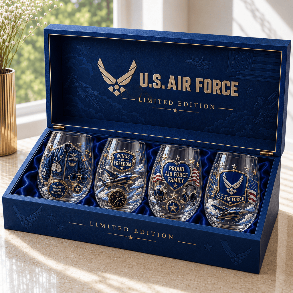 Premium USAF Stemless Wine Glass Set TTTT