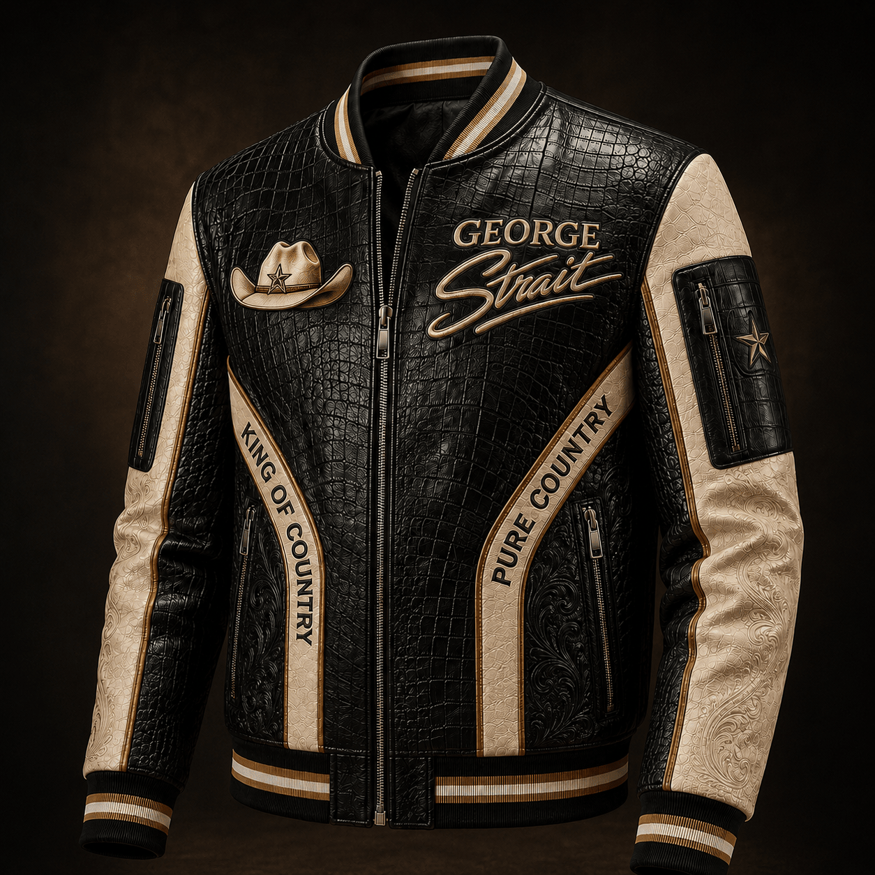 Premium GGST Leather Zipper Jacket PVNA