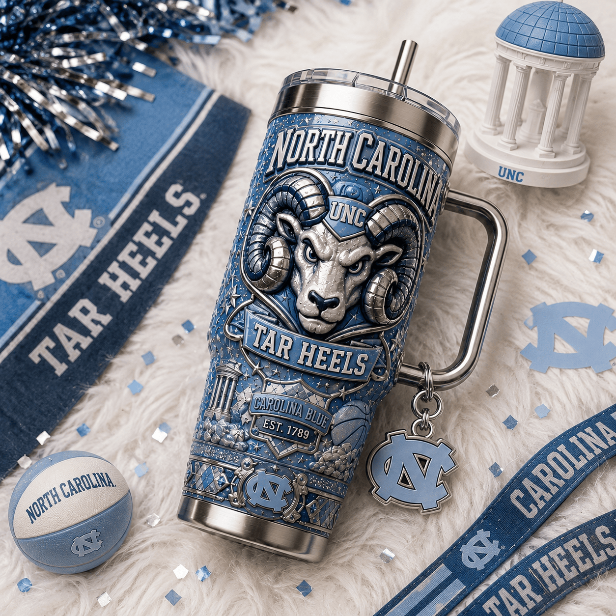 UNC 40oz Tumbler With Handle TTNL