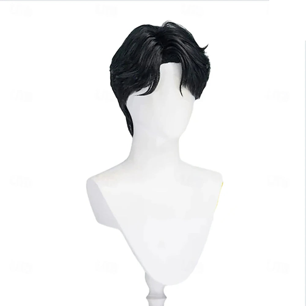 Synthetic Hair Movie Anime Korean Idol Inspired Pop Star Cosplay Wig Short Black Wig