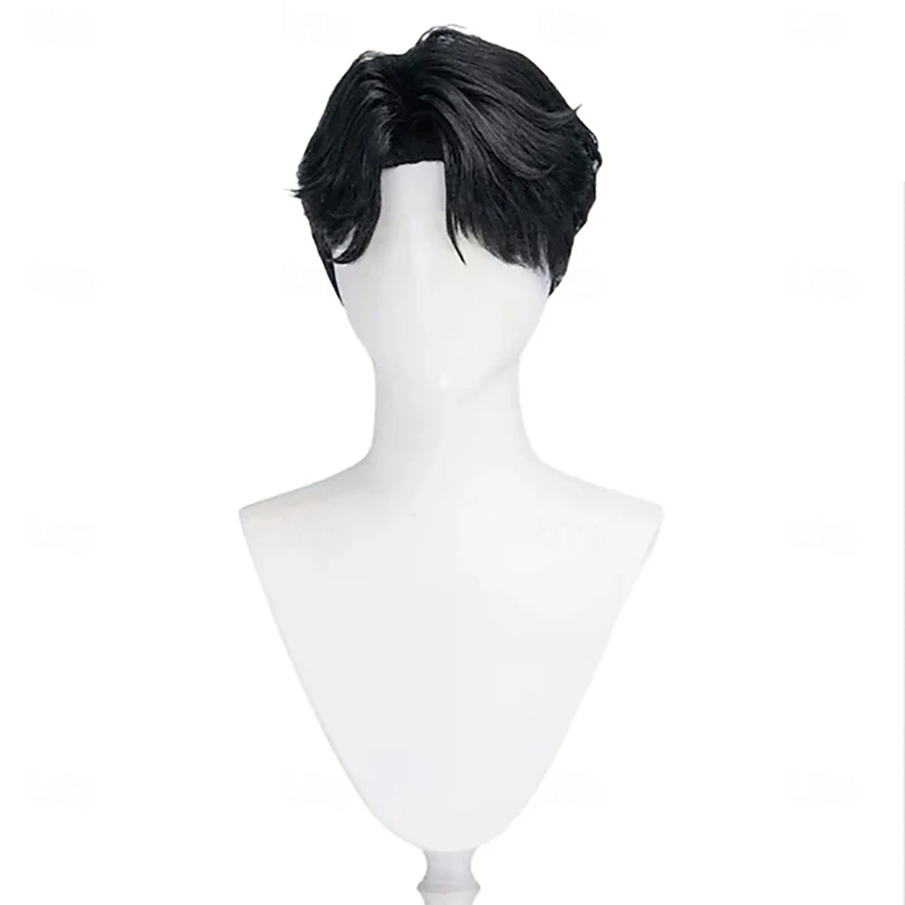 Synthetic Hair Movie Anime Korean Idol Inspired Pop Star Cosplay Wig Short Black Wig